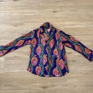 The Kooples Purple Paisley Floral Silk Top 2